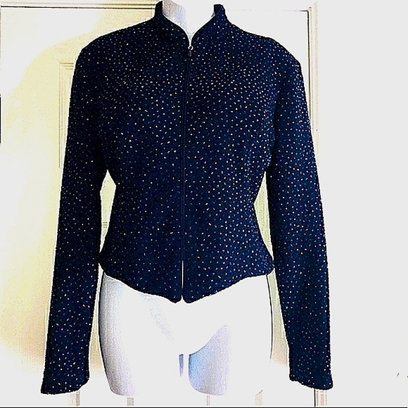 VINTAGE RHINESTONE Jessica Howard  Bolero/Jacket12 - Picture 1 of 8